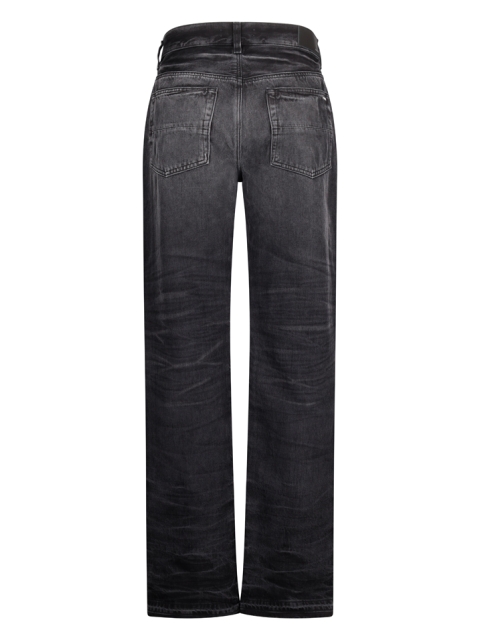 STRAIGHT-FIT JEANS WITH FRAYED BOTTOM