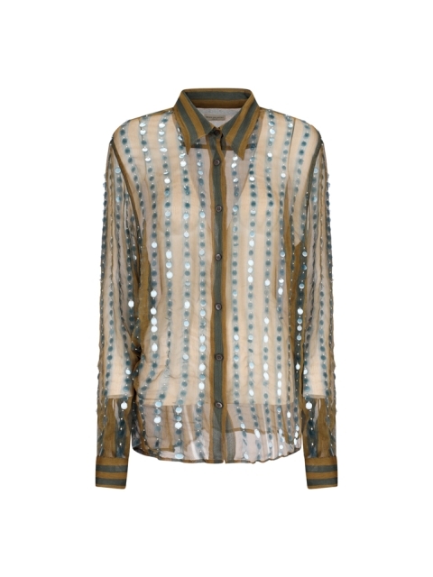 SILK SHIRT WITH DECORATIONS