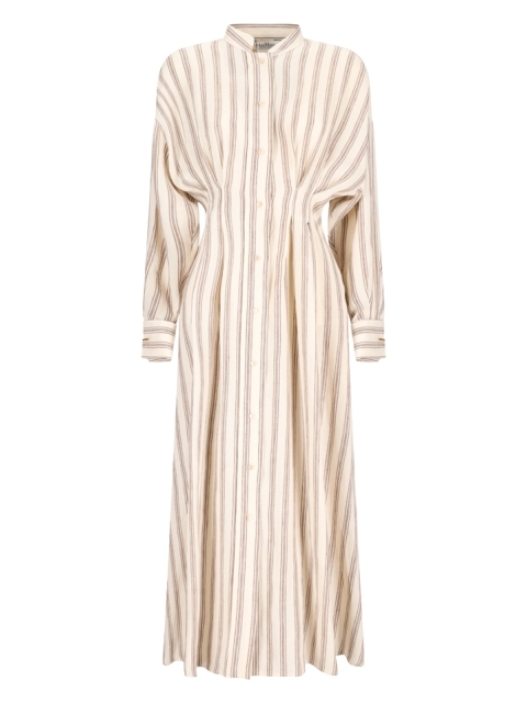 LONG STRIPED LINEN DRESS