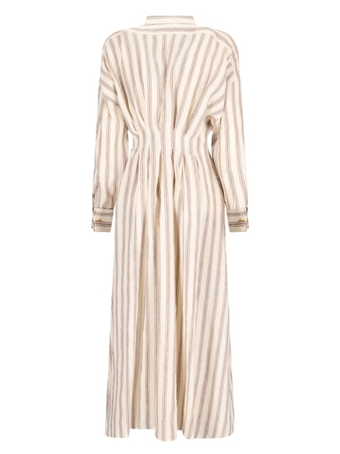 LONG STRIPED LINEN DRESS