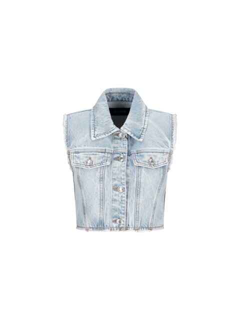 GILET CROPPED IN DENIM