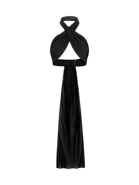  DRAPED CROSSED BRALETTE IN SILK GEORGETTE