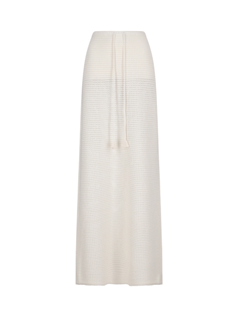 WHITE CROCHET MIDI SKIRT
