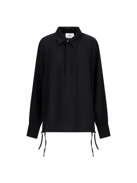 LONG-SLEEVE TWILL POLO SHIRT