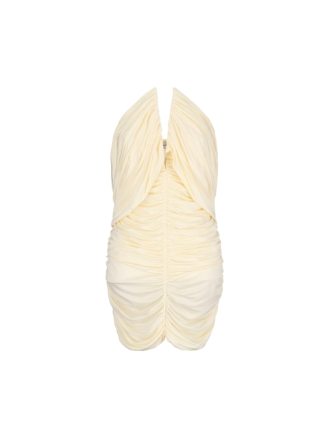 DRESS WITH RUFFLES AND V-NECK