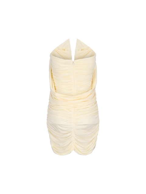DRESS WITH RUFFLES AND V-NECK