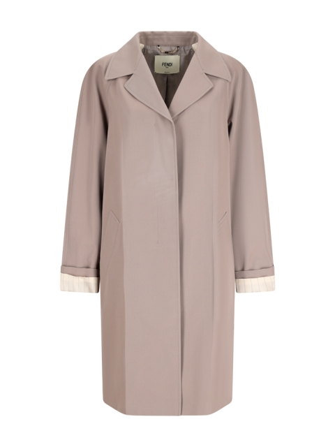 TAUPE COLOR GABARDINE TRENCH COAT