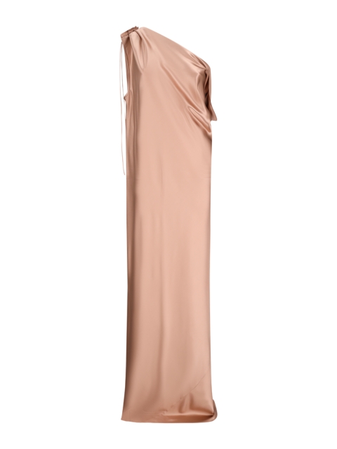 ONE-SHOULDER BRONZE WORK DRESS