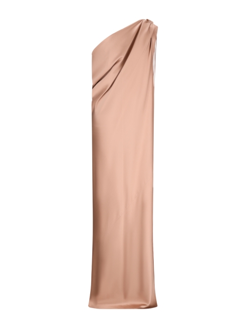 ONE-SHOULDER BRONZE WORK DRESS
