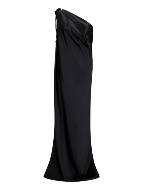 ONE-SHOULDER BRONZE WORK DRESS