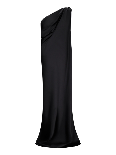ONE-SHOULDER BRONZE WORK DRESS