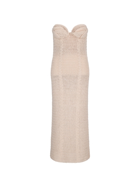 BEIGE CROCHET DRESS