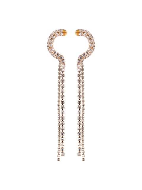 CRYSTAL AND BRASS CASCADE EARRINGS