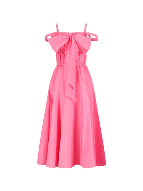 RECYCLED FAILLE MIDI COCKTAIL DRESS