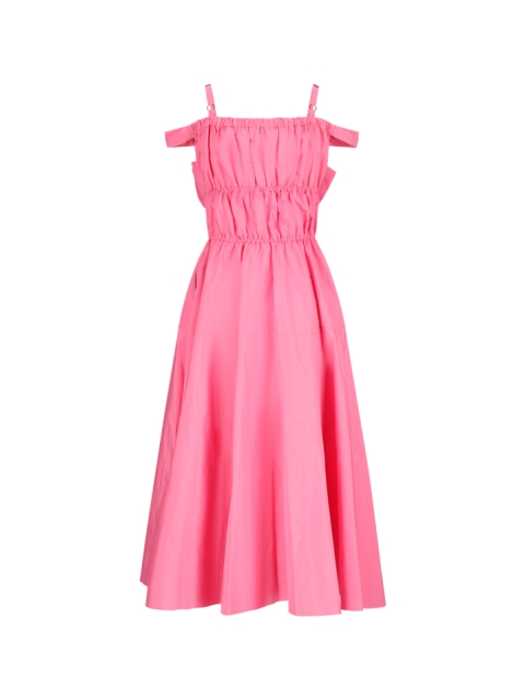 RECYCLED FAILLE MIDI COCKTAIL DRESS