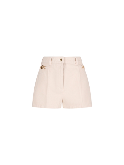 LOGO-ENGRAVED MEDALLION COTTON SHORTS