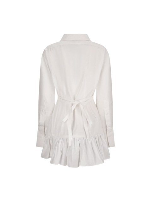 SHORT DRESS WITH RUFFLE IN ECO-FRIENDLY COTTON