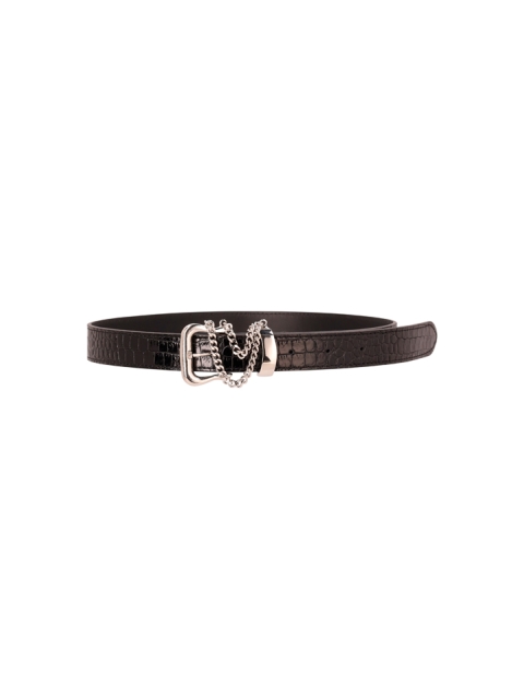 CROCO PRINT LEATHER BELT