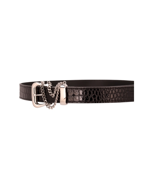 CROCO PRINT LEATHER BELT