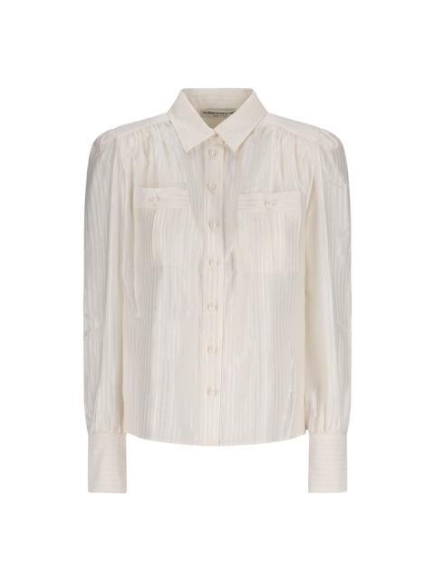 SILK JACQUARD BLOUSE WITH POCKETS