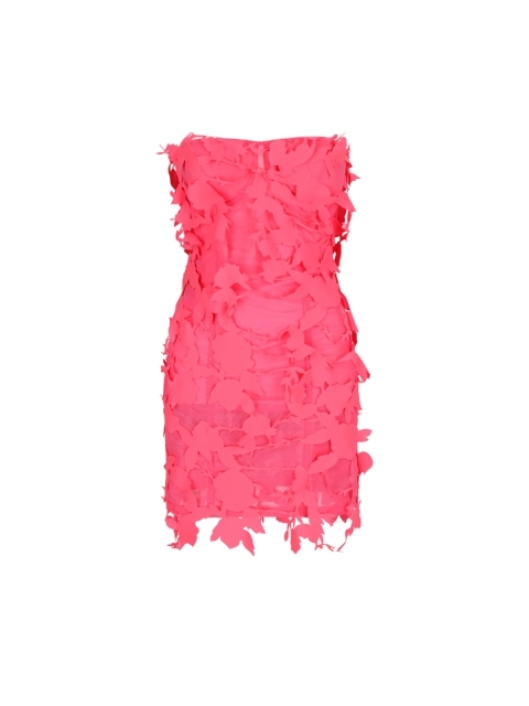 CORSET DRESS WITH LASER-CUT ROSES