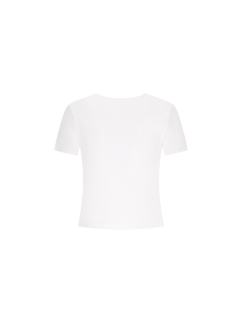 T-SHIRT IN COSTINA CON LOGO BLUMARINE IN STRASS