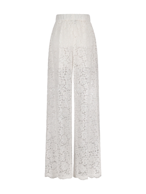 PANTALONI FLARE IN PIZZO