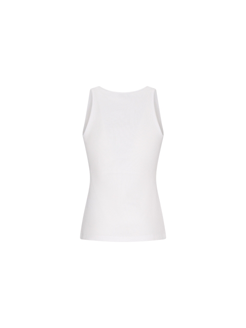 RIBBED TANK TOP WITH B MONOGRAM PIN