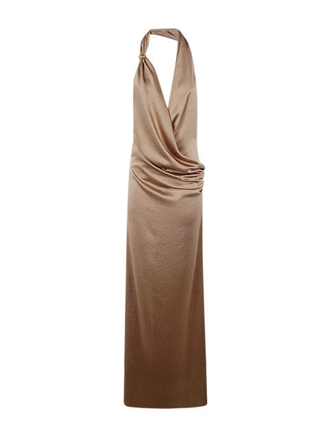 DRAPED SATIN DRESS