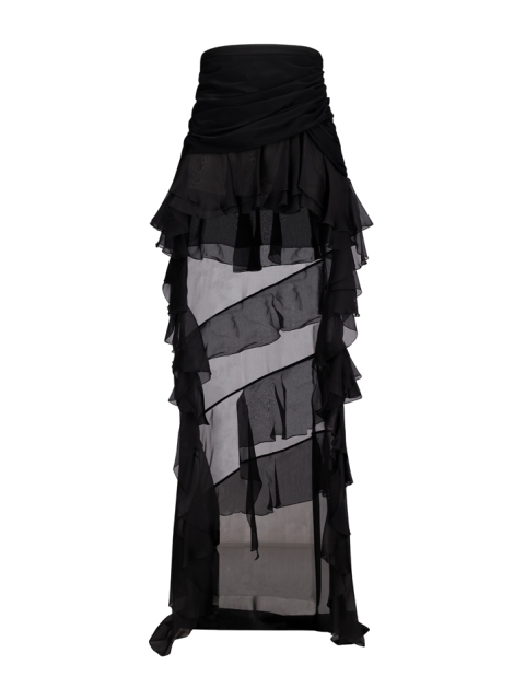 RUFFLED HIGH-LOW SKIRT