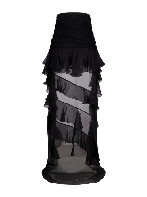 RUFFLED HIGH-LOW SKIRT