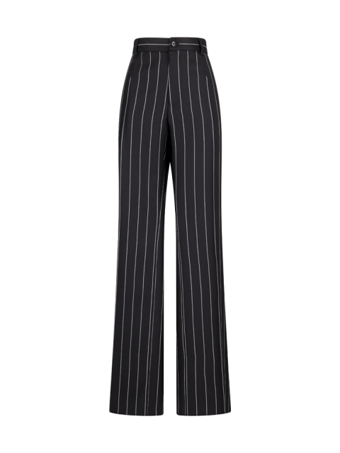 PINSTRIPE STRAIGHT LEG TROUSERS