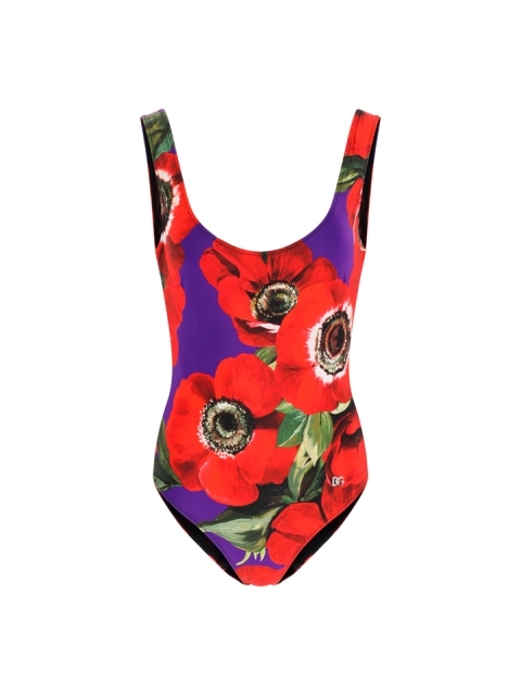 OLYMPIC SWIMSUIT WITH ANEMONE FLOWER PRINT