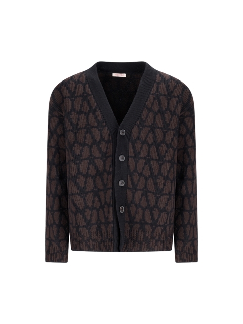WOOL CARDIGAN WITH TOILE ICONOGRAPHE PATTERN