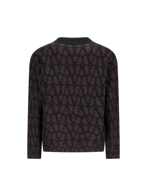WOOL CARDIGAN WITH TOILE ICONOGRAPHE PATTERN