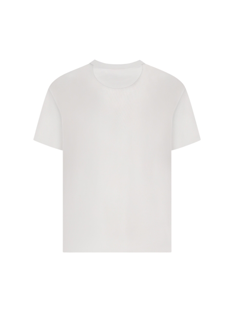 COTTON T-SHIRT WITH METALLIC V DETAIL