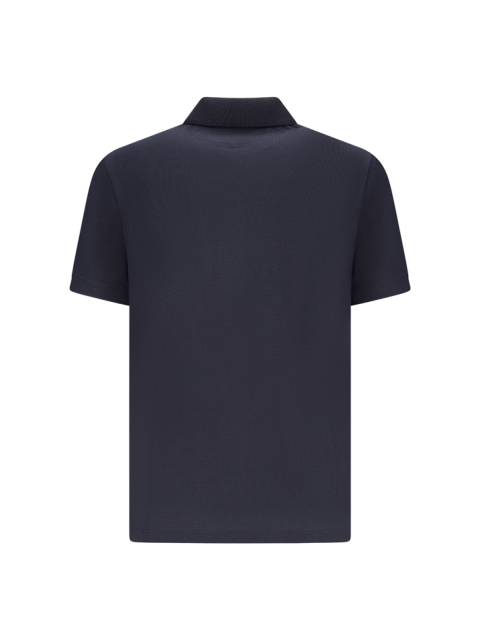 COTTON PIQUET POLO WITH STITCHED V DETAIL