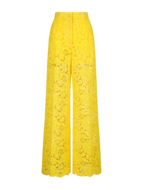 PANTALONI FLARE IN PIZZO