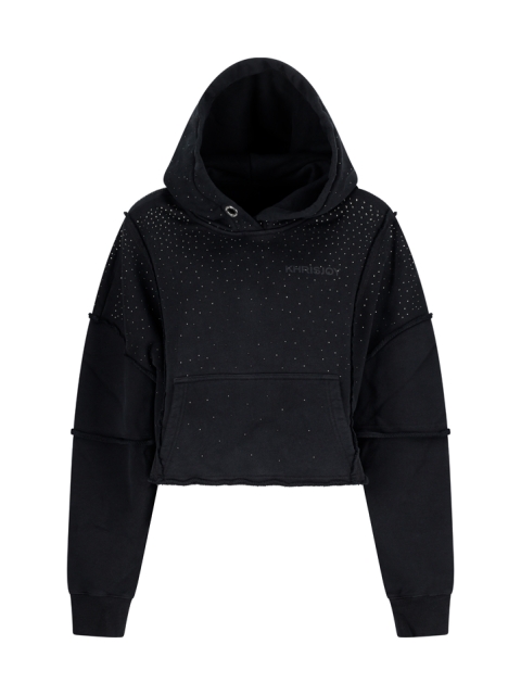 EMBELLISHED CROPPED HOODIE