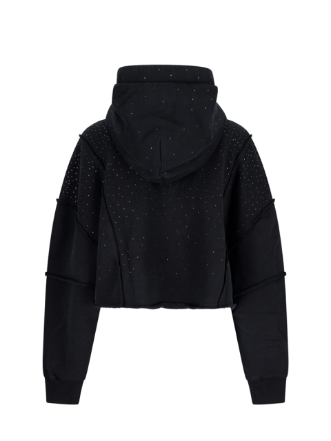 EMBELLISHED CROPPED HOODIE