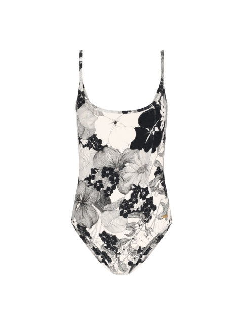 GRAPHIC FLORAL PRINTED SWIM CREPE SWIMSUIT