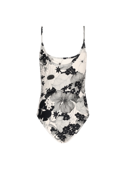 GRAPHIC FLORAL PRINTED SWIM CREPE SWIMSUIT