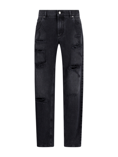 JEANS DENIM CON ABRASIONI