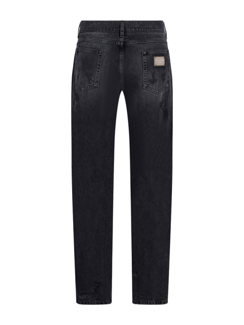 JEANS DENIM CON ABRASIONI