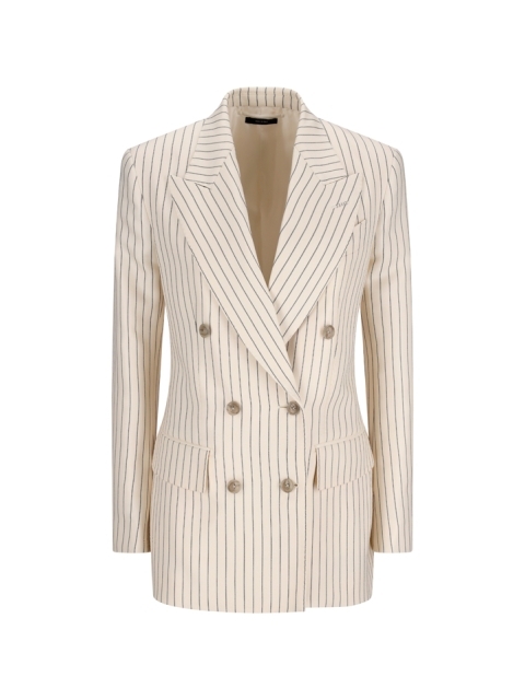 STRIPED  WALLIS DOUBLE BREASTED JACKET