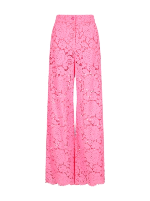 PANTALONI FLARE IN PIZZO
