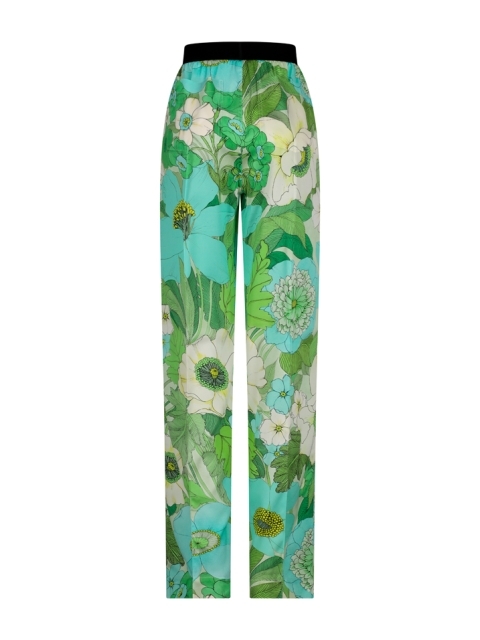 LOGO WAISTBAND FLORAL PRINT TROUSERS