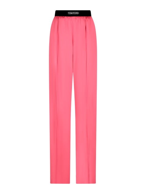 PANTALONI IN RASO DI SETA ELASTICIZZATO