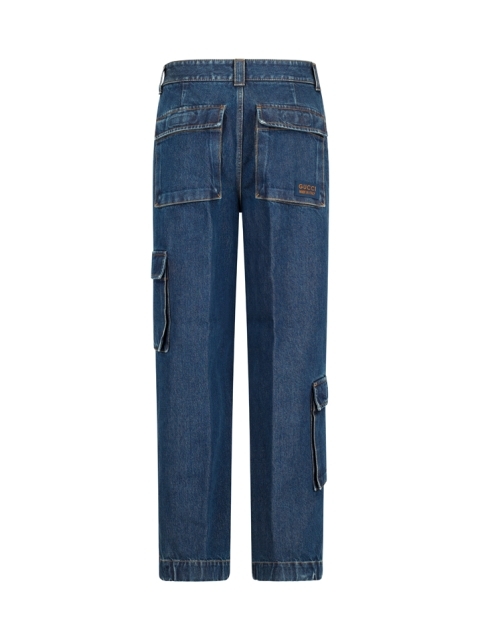 DENIM PANTS WITH GUCCI LABEL