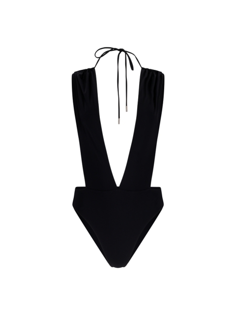 BACKLESS V-HALTER SWIMSUIT